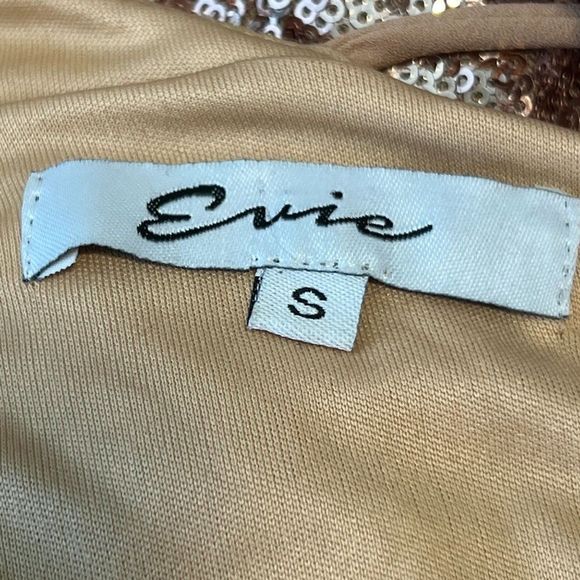 LF Evie Sequin Mini Rose Gold Dress Size Small - Picture 3 of 6